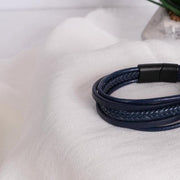 Navy Multi-Layer Leather Bracelet — image 5