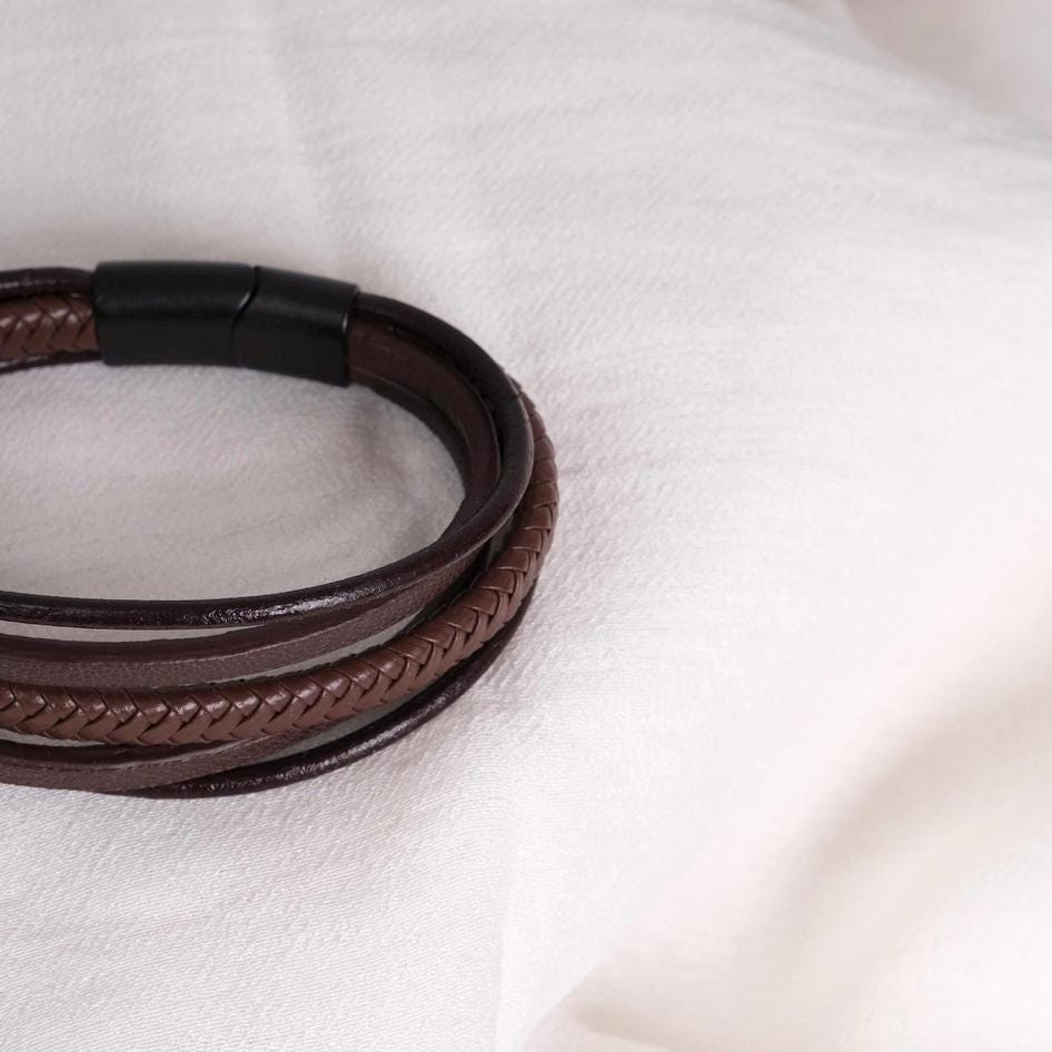 Brown Mixed Leather Bracelet — image 3