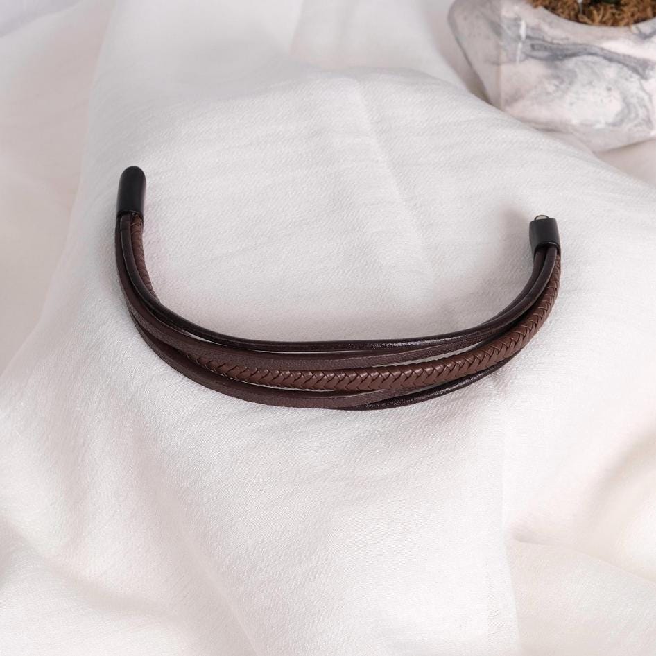 Brown Mixed Leather Bracelet — image 4