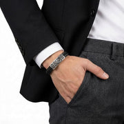 Engraved Silver Leather Bracelet — image 2