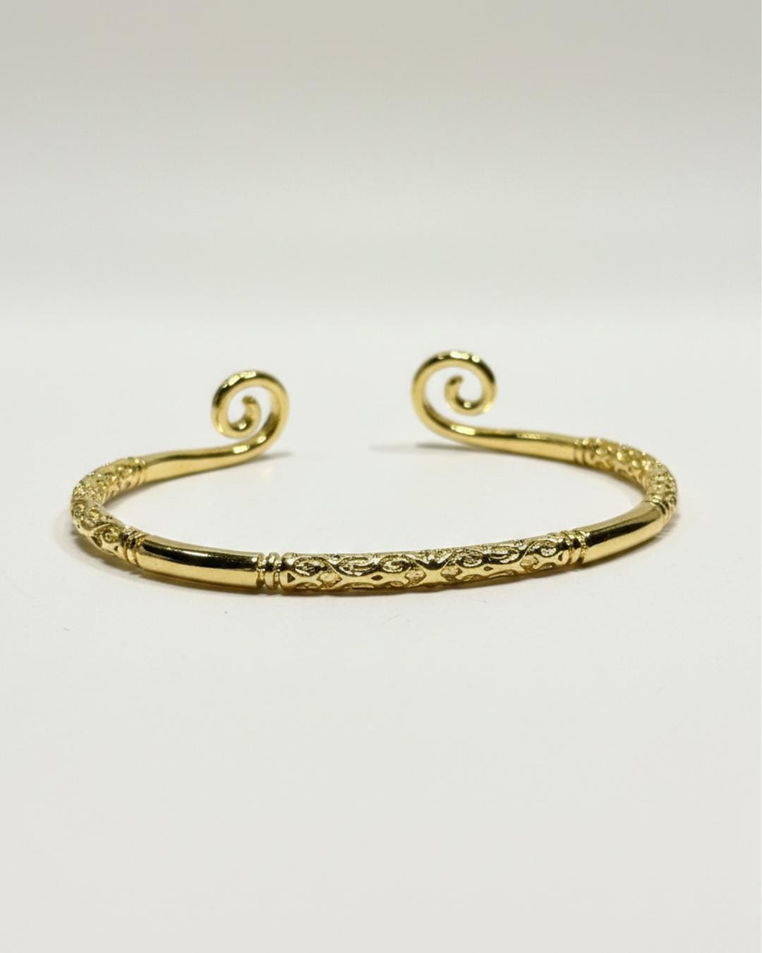 Spiral Gold Cuff Bracelet — image 2