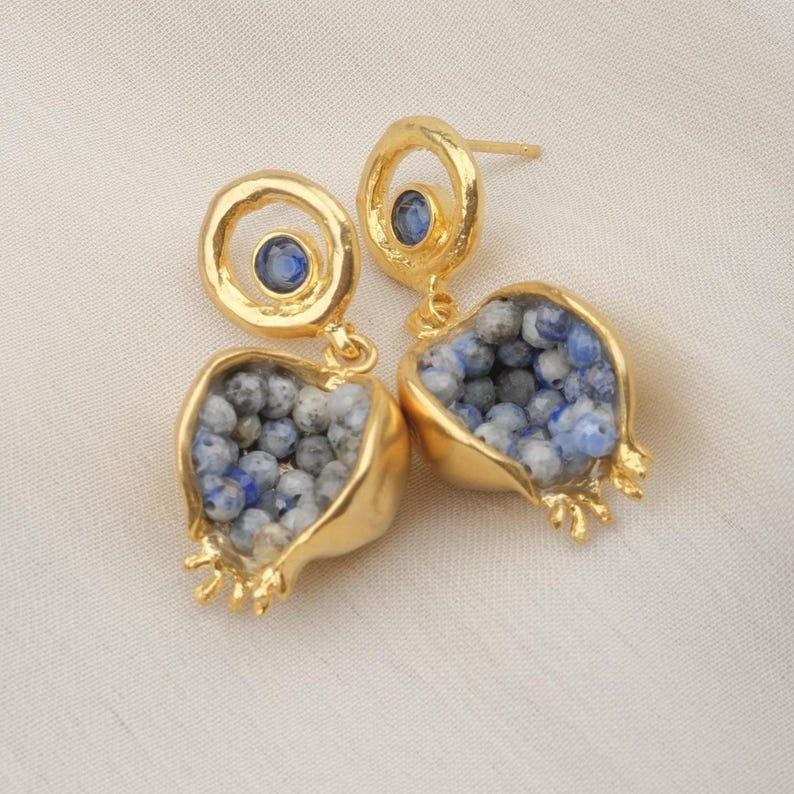 Pomegranate Jade Earrings – Vintage Style — image 4