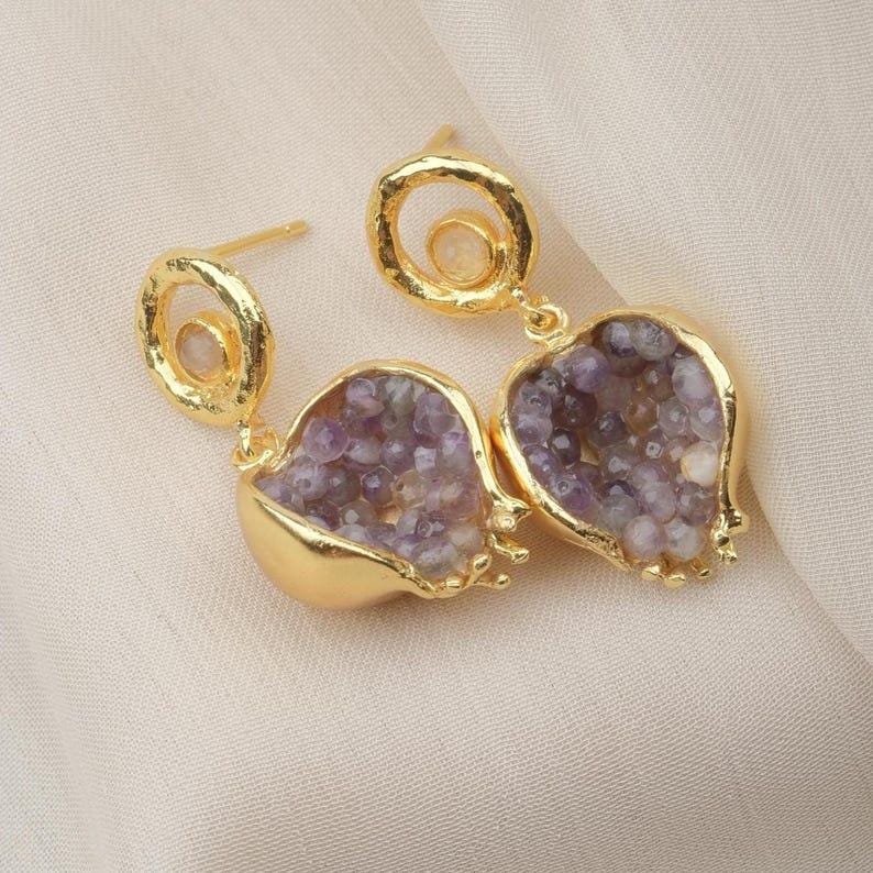 Pomegranate Jade Earrings – Vintage Style — image 9