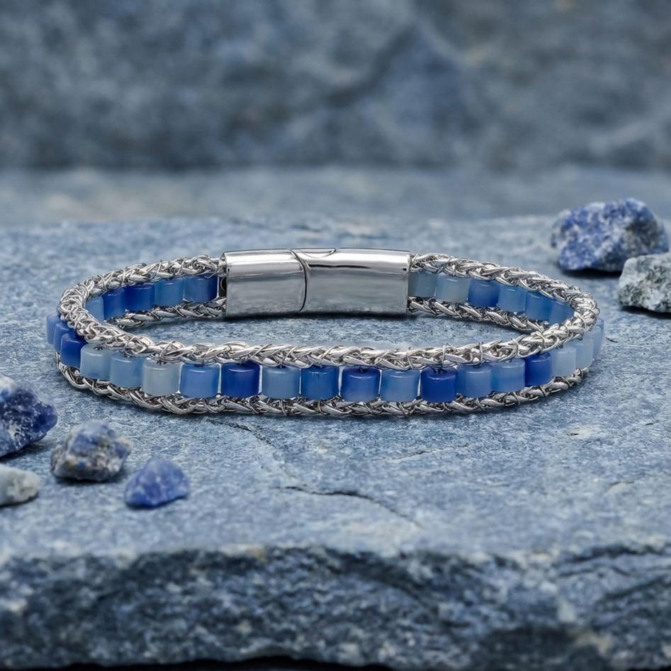 Blue Aventurine & Silver Chain Bracelet — image 4