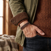 Brown Leather Bracelet – Contrast Stitching — image 4