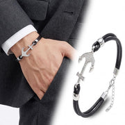 Anchor Leather Bracelet – Adjustable Unisex — image 5