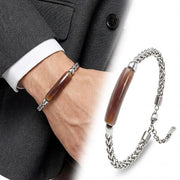 Natural Stone & Silver Chain Bracelet — image 10