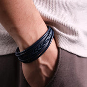 Navy Multi-Layer Leather Bracelet — image 2
