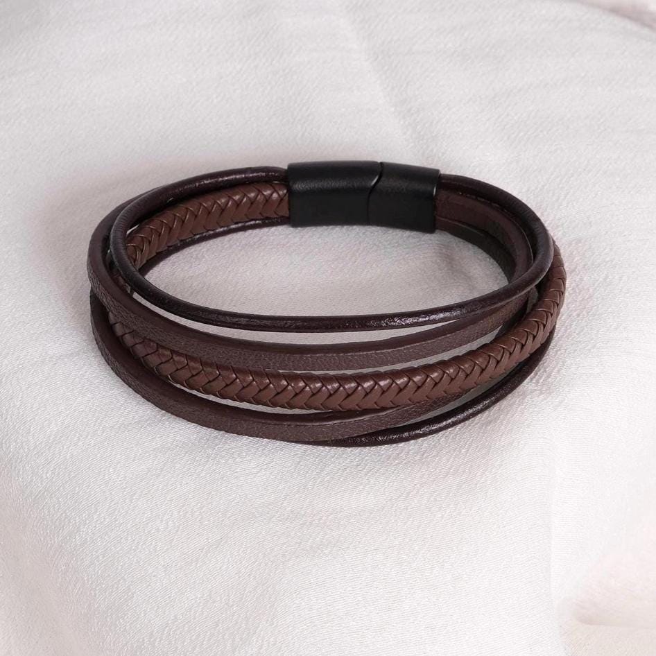 Brown Mixed Leather Bracelet — image 5