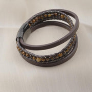Tiger Eye Beaded Leather Bracelet — image 7