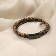 Tiger Eye Leather Beaded Bracelet — image 5