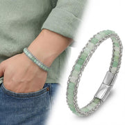 Green Aventurine Silver Beaded Bracelet — image 3