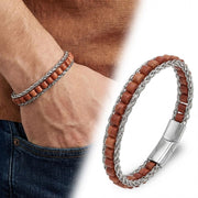 Red Jasper Silver Beaded Bracelet — image 5