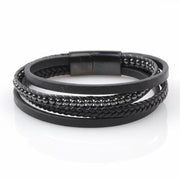 Hematite Beaded Leather Bracelet — image 1