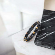 Matte Onyx & Tiger Eye Leather Bracelet — image 3
