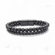 Matte Onyx & Tiger Eye Leather Bracelet — image 4