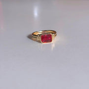 Red Stone Gold Statement Ring — image 1