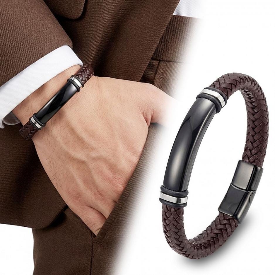 Customizable Brown Leather Bracelet — image 5