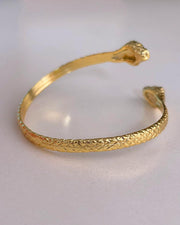 Engraved Snake Gold Cuff Bracelet — image 6