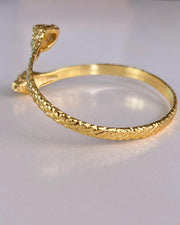 Engraved Snake Gold Cuff Bracelet — image 4