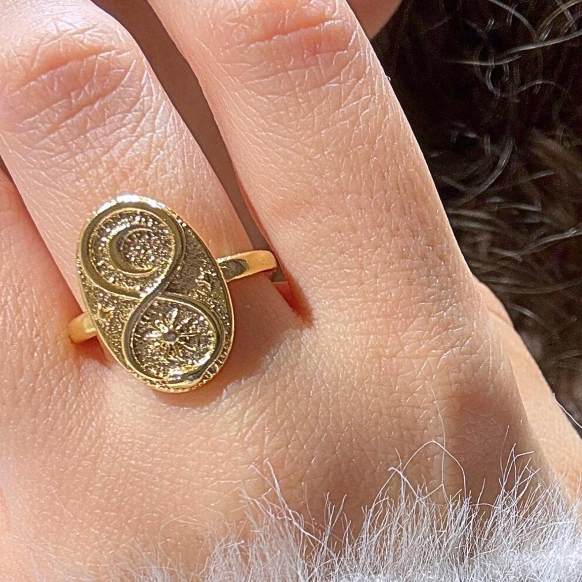 Celestial Sun & Moon Gold Ring — image 5