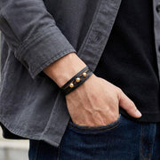 Gold Disc Leather Bracelet — image 1
