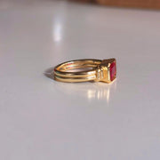 Red Stone Gold Statement Ring — image 4