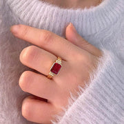 Red Stone Gold Statement Ring — image 5