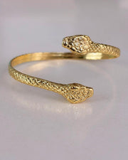 Engraved Snake Gold Cuff Bracelet — image 2