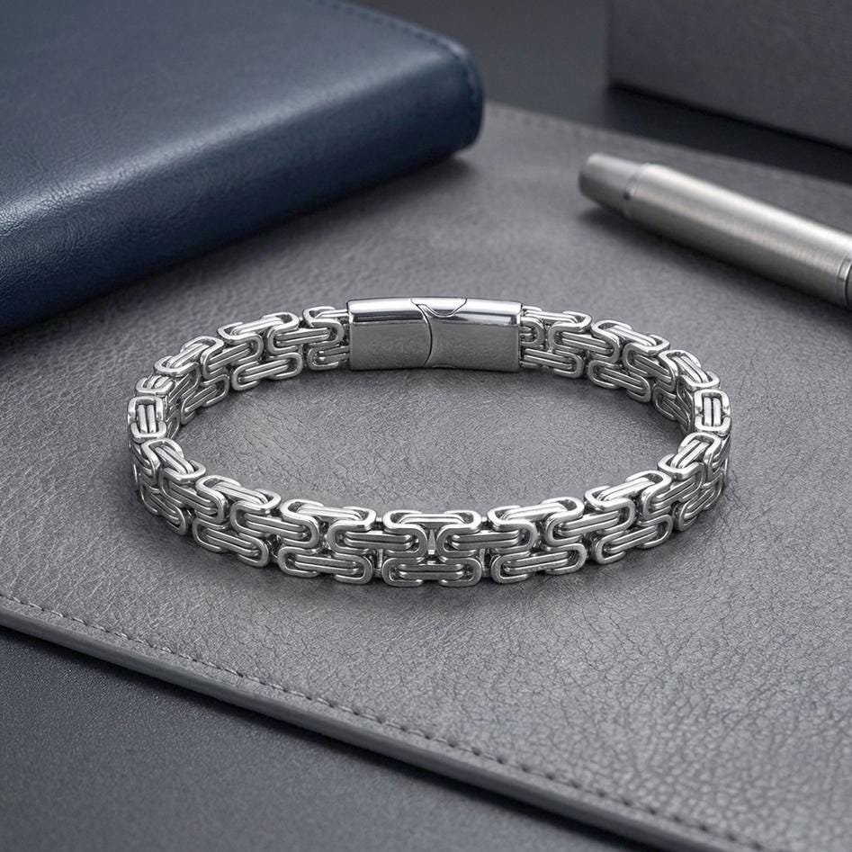 Silver Byzantine King’s Chain Bracelet — image 2