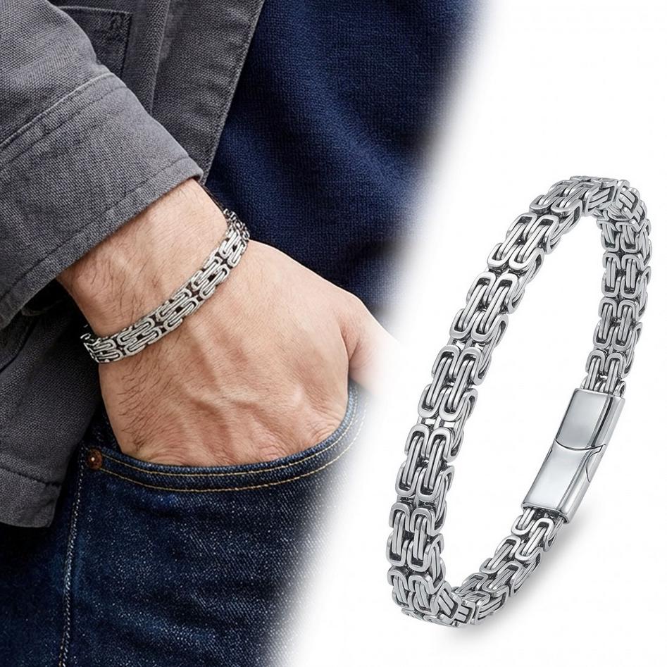 Silver Byzantine King’s Chain Bracelet — image 3