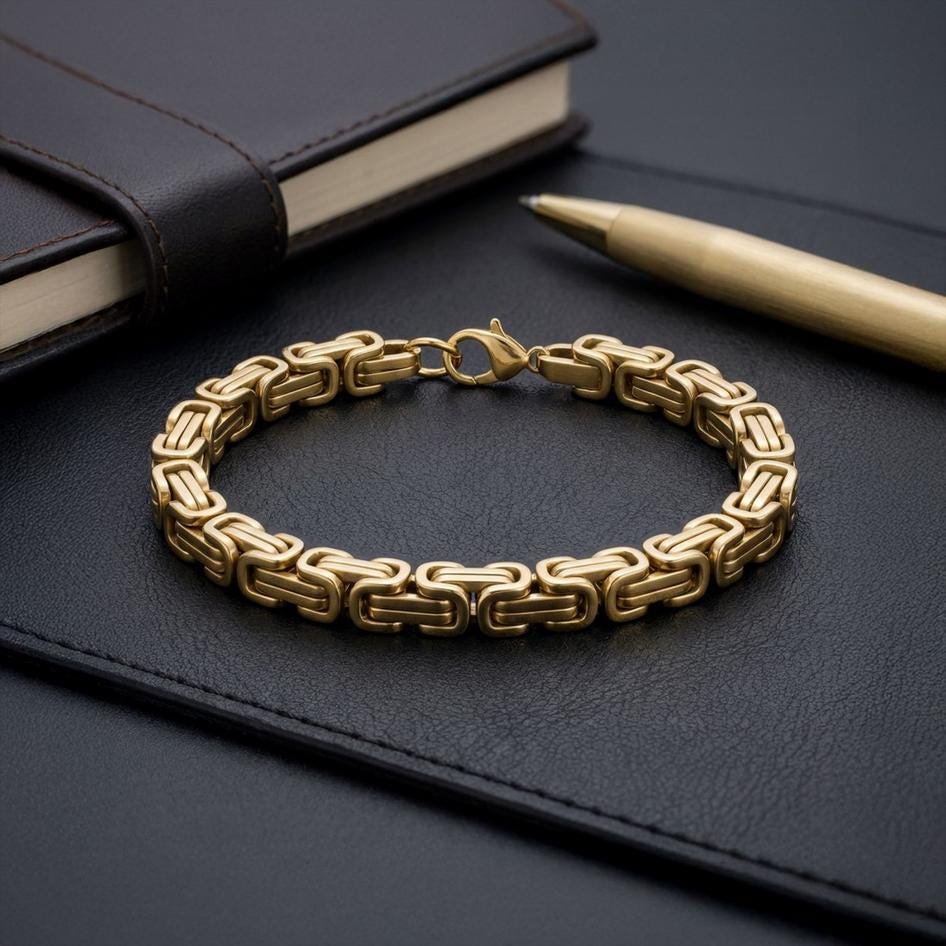 Gold Byzantine King’s Chain Bracelet — image 1