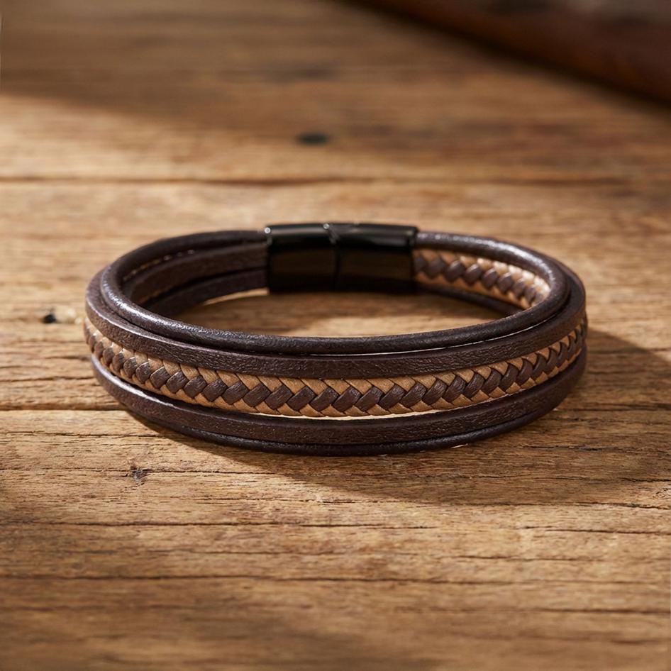 Brown Leather Bracelet – Minimalist Design — image 2