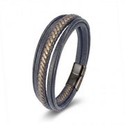 Black, Brown & Gold Leather Bracelet — image 3