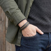 Black, Brown & Gold Leather Bracelet — image 5
