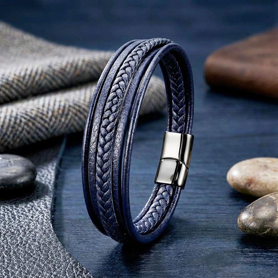 Snake-Stitch Leather Bracelet — image 5