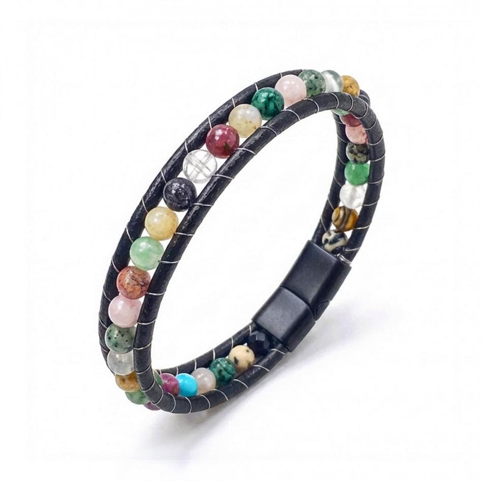 Seven Chakra Leather Bracelet — image 2