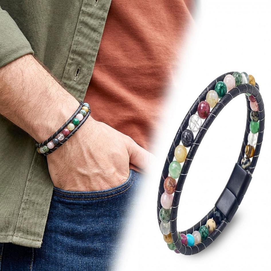 Seven Chakra Leather Bracelet — image 5
