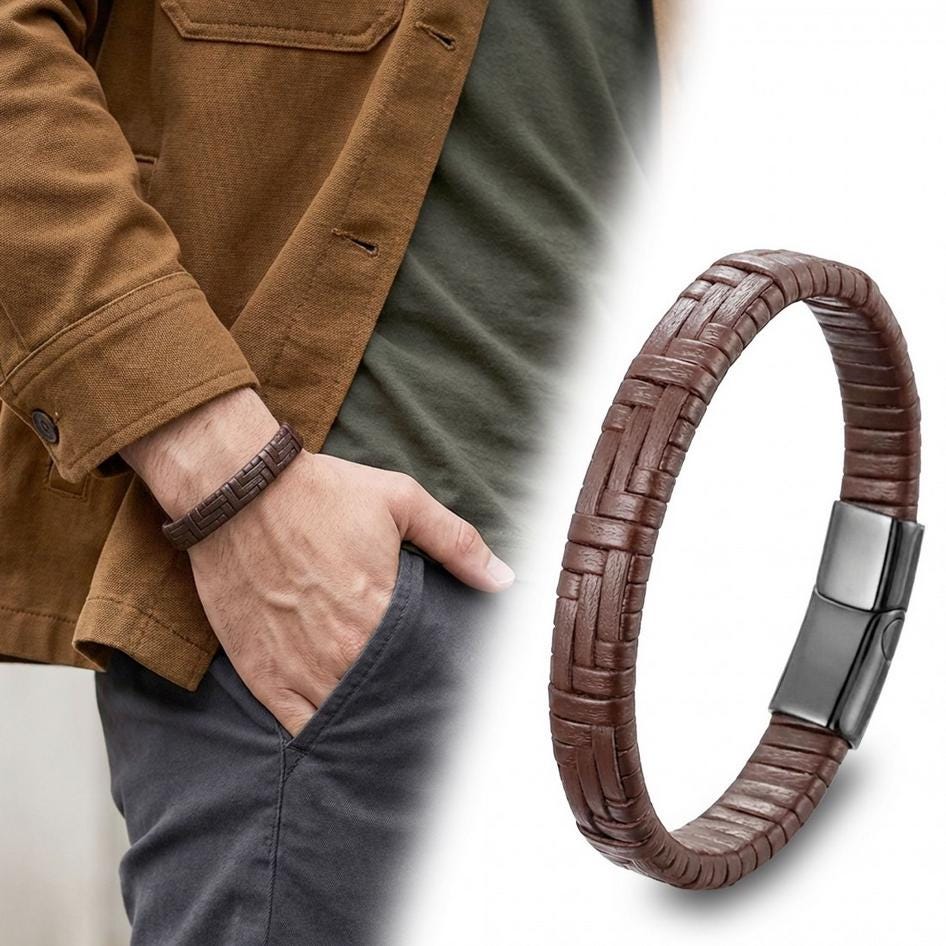 Classic Men’s Leather Bracelet — image 9