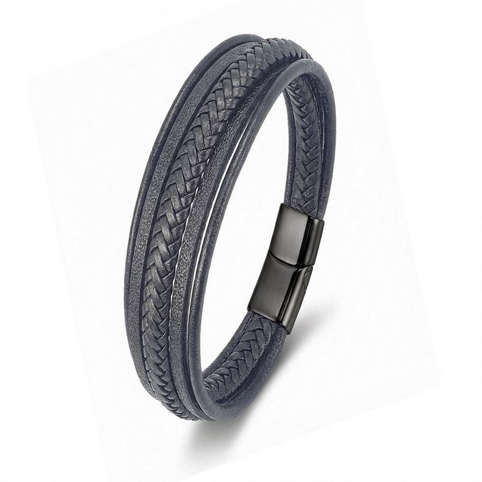 Minimalist Black Leather Bracelet — image 3