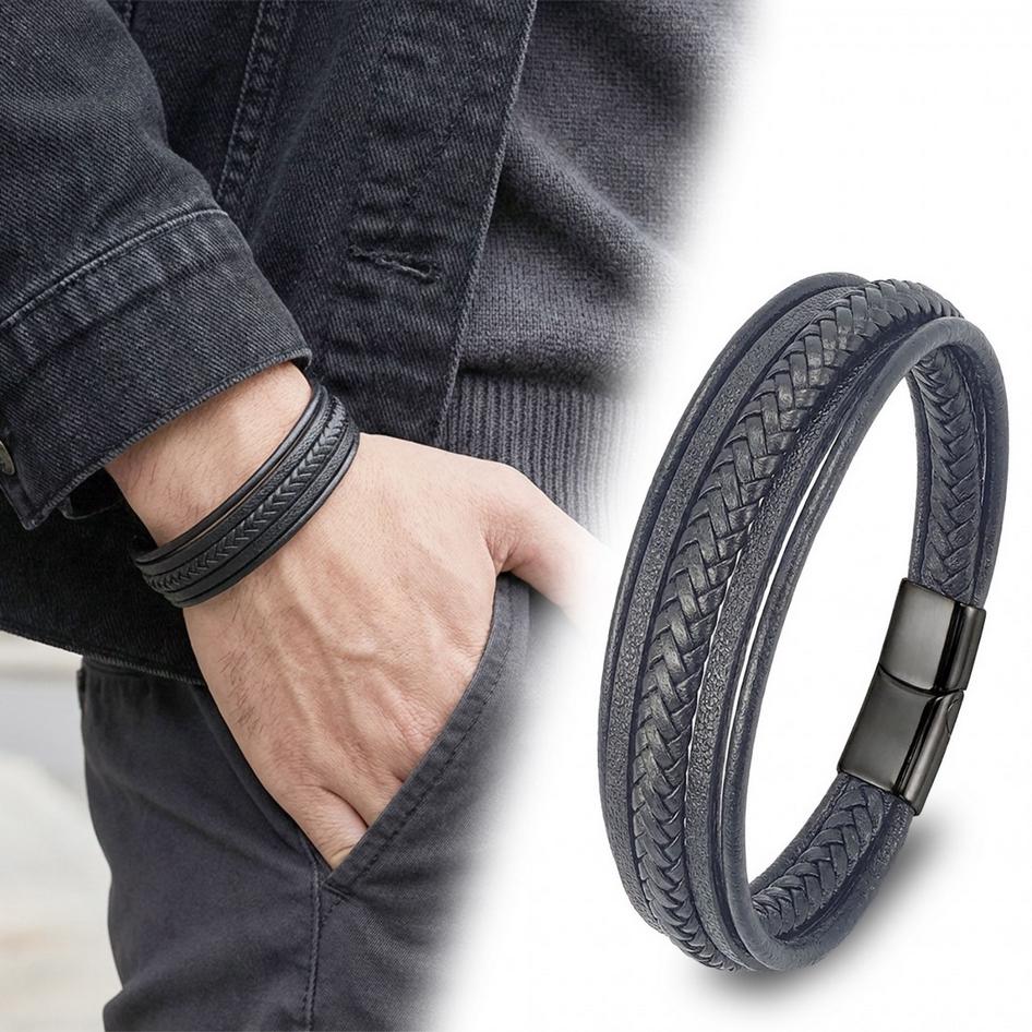 Minimalist Black Leather Bracelet — image 6