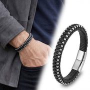 Leather Bracelet with Silver Disc Accents — image 8