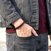 Hematite Red Leather Bracelet — image 3