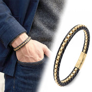 Hematite Gold Leather Bracelet — image 2
