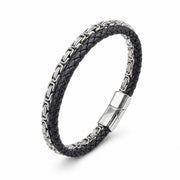 Byzantine Leather Bracelet – Silver Stitching — image 5