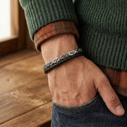 Byzantine Leather Bracelet – Silver Stitching — image 3