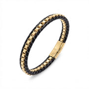 Hematite Gold Leather Bracelet — image 5