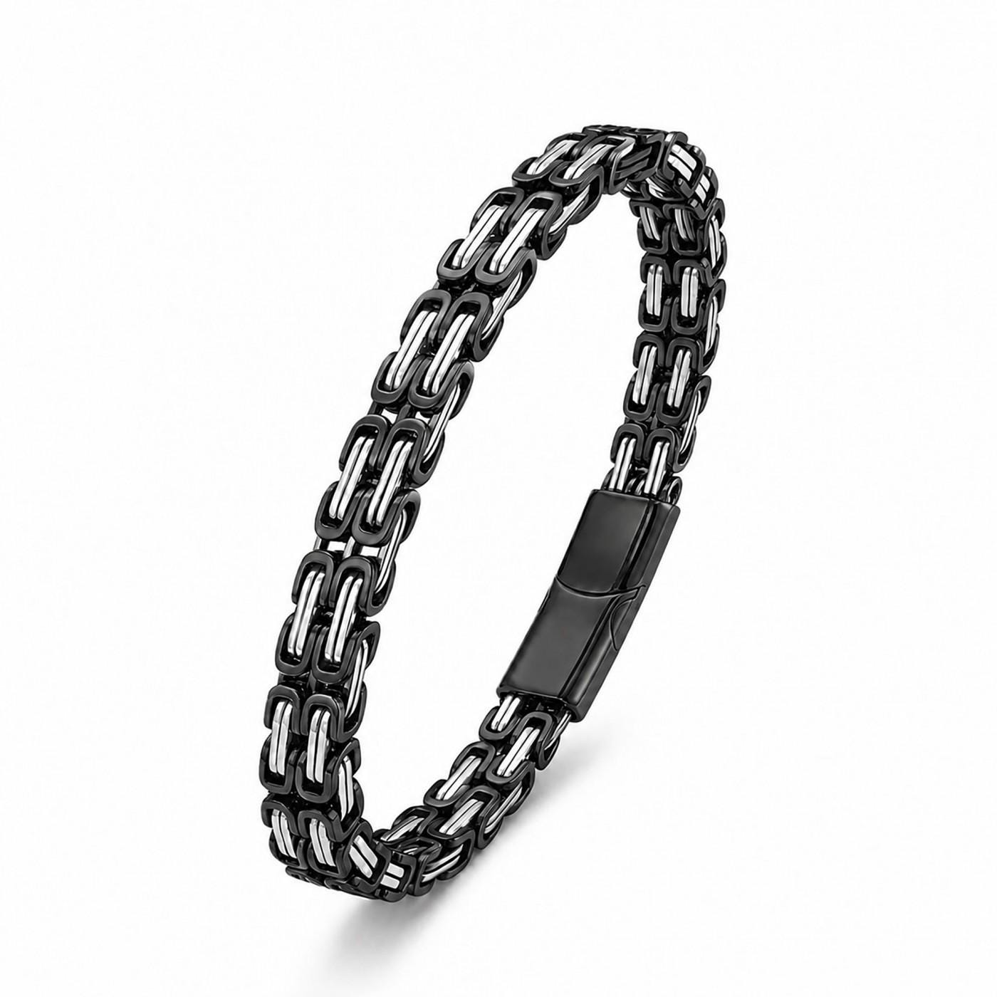 Black & Silver Byzantine Chain Bracelet — image 2