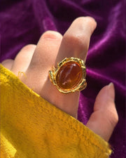 Amber Stone Baroque Gold Ring — image 5