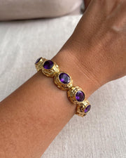 Purple Stone Gold Statement Cuff — image 6